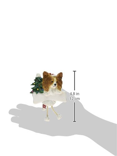 Papillion Ornament with Unique "Dangling Legs" Hand Painted and Easily Personalized Christmas Ornament