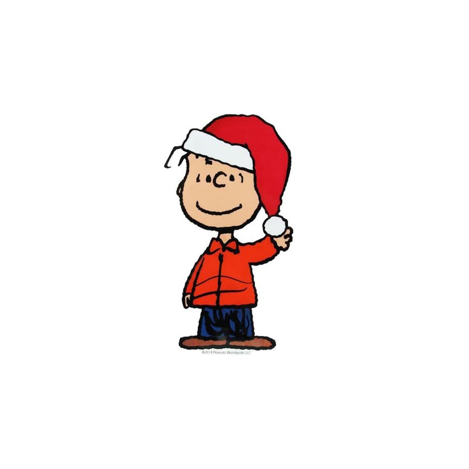Peanuts Linus Santa Hat Christmas Holiday Gel Window Cling Decor