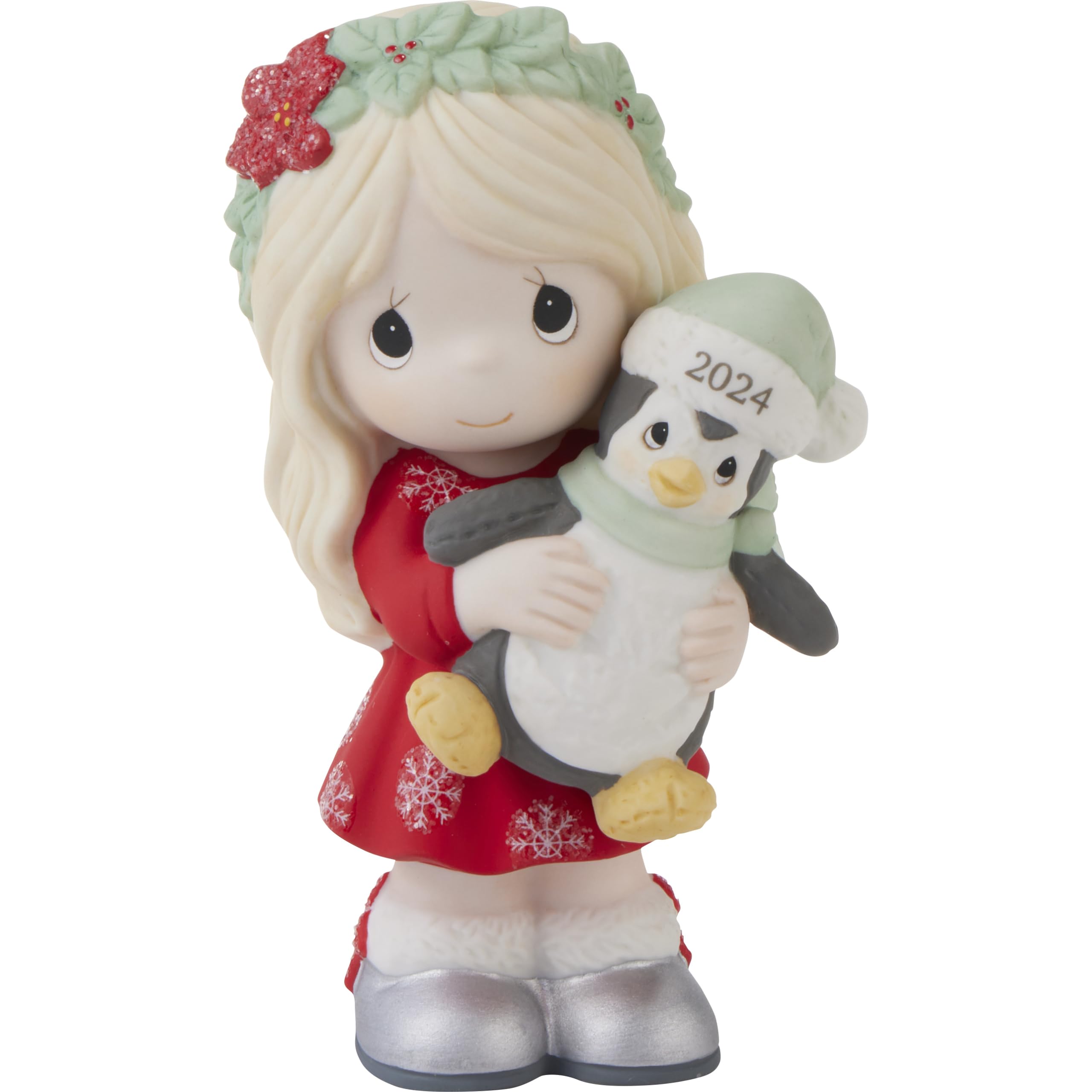 Precious Moments 2024 Christmas Figurine | Have Yourself A Merry Little Christmas Dated 2024 Bisque Porcelain Figurine | Holiday Decor & Gifts