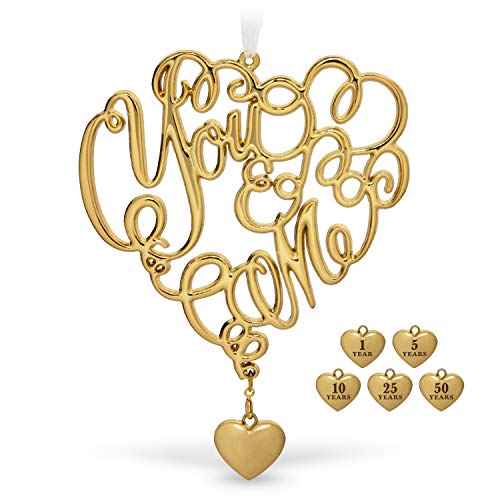 Hallmark Keepsake Christmas Ornament 2019 Our Our Anniversary, You and Me, Metal,