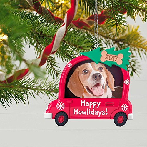 Hallmark Keepsake 2017 Happy Howlidays! Dog Picture Frame Dated Christmas Ornament