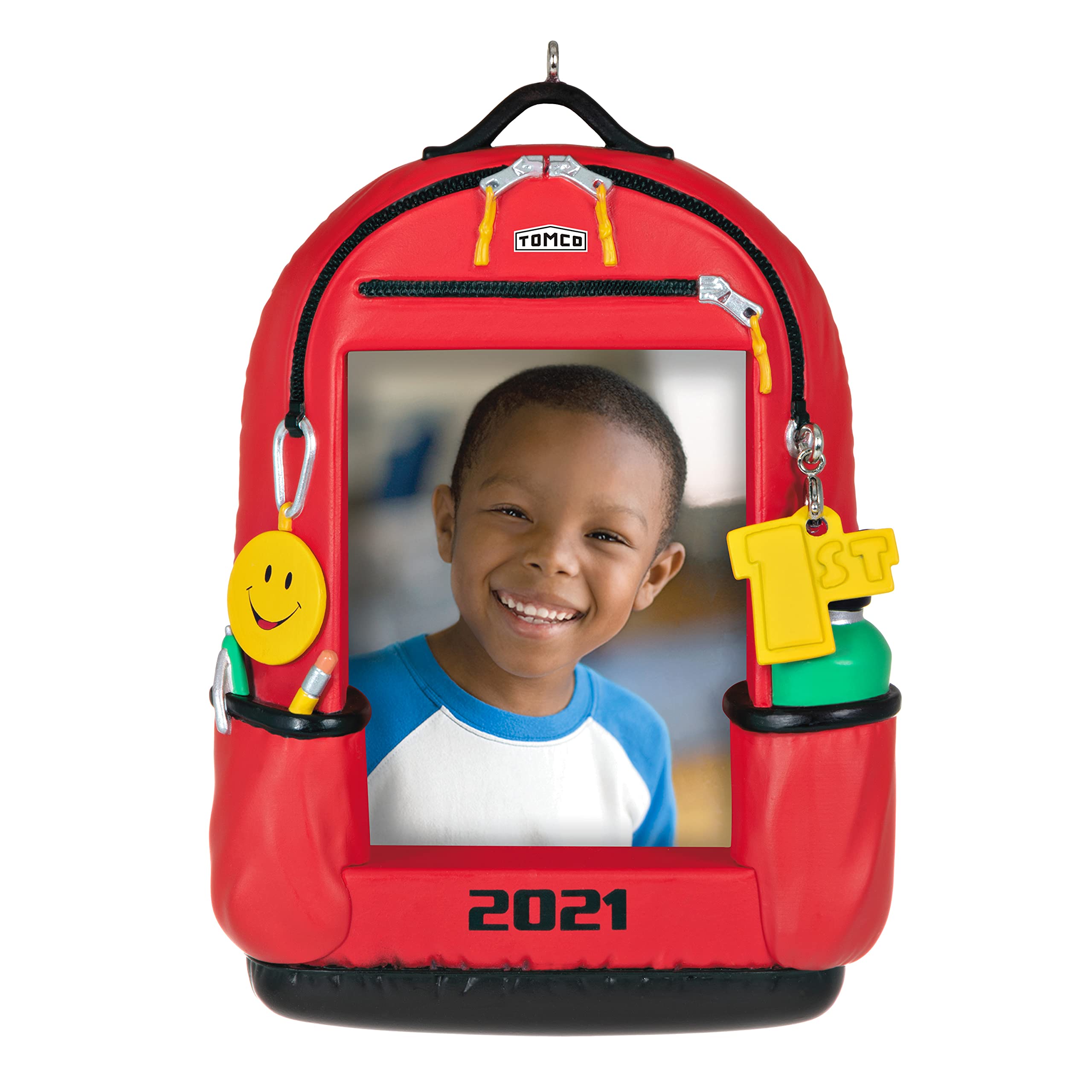 Hallmark Keepsake Christmas Ornament, Year Dated 2021, Backpack of Memories School Picture Frame