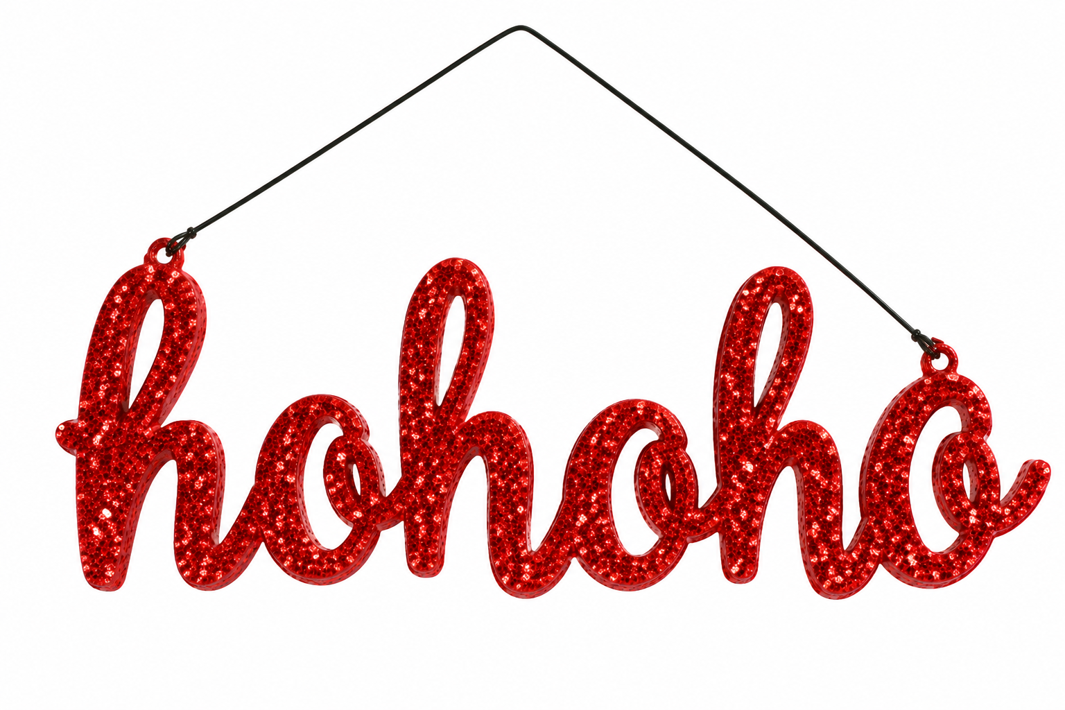 Transpac Red Glitter "HoHoHo" Hanging Sign