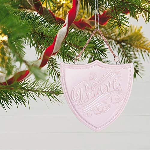 Hallmark Keepsake Christmas Ornament 2020 Beautifully Brave Pink Shield Porcelain