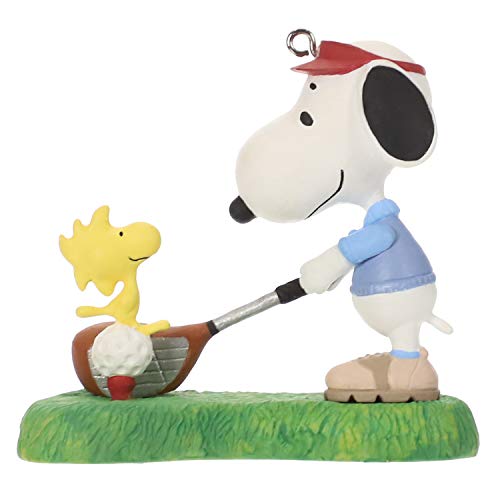 Hallmark Keepsake Christmas Ornament 2019 Year Dated Peanuts Spotlight, Snoopy Golfer