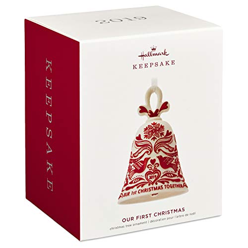 Hallmark Keepsake 1799QGO2389 Christmas Ornament 2019 Year Dated, Our First Christmas Bell, Porcelain