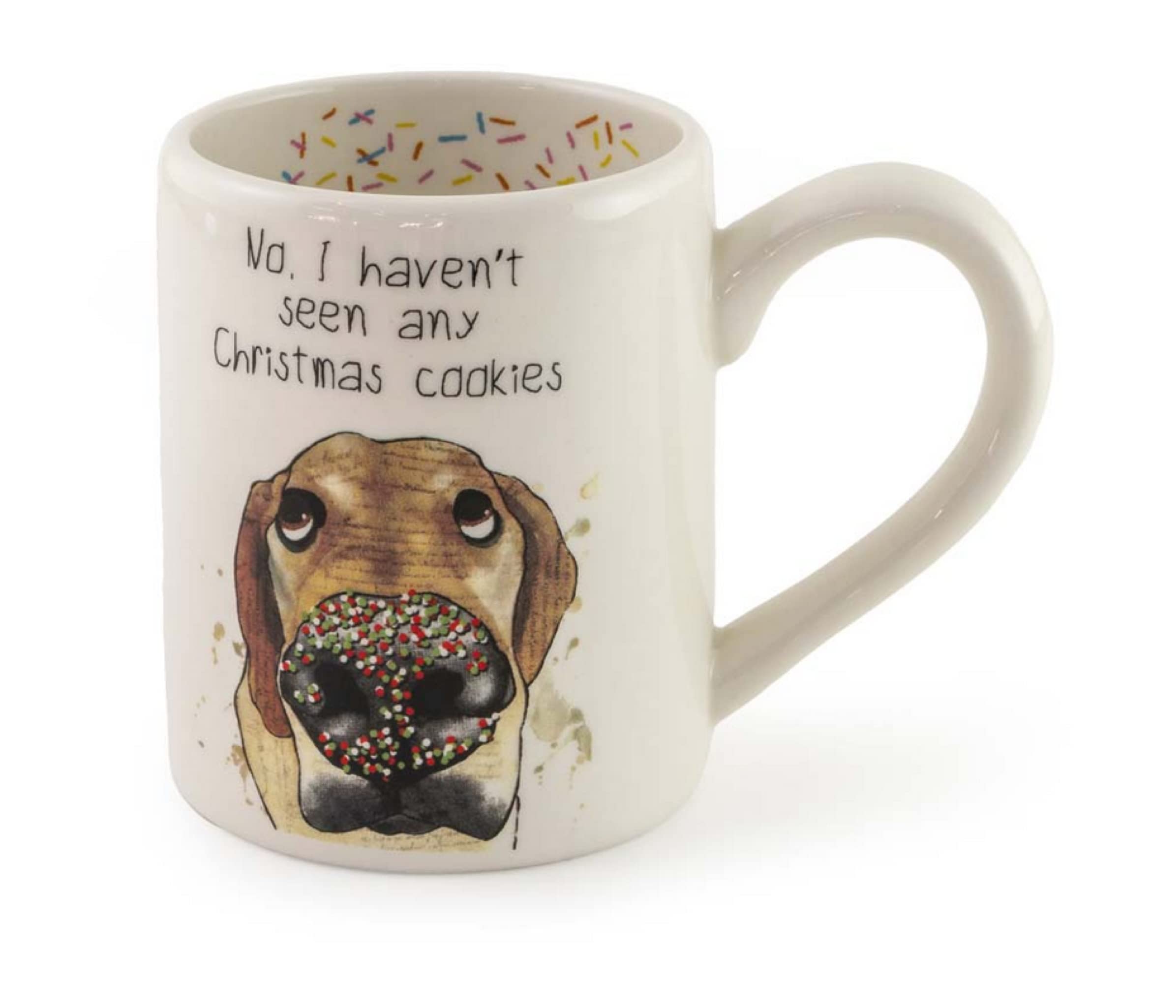 Boston International Holiday Ceramic Coffee/Tea Mug, 1 Count (Pack of 1), Haven't Seen Any Xmas Dog