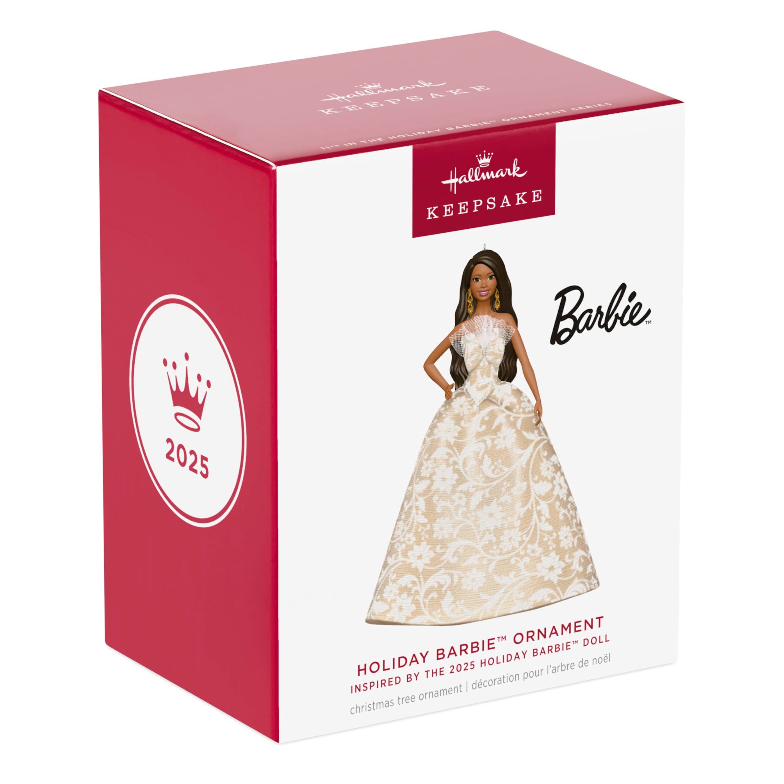 Holiday Barbie Ornament, Inspired by the 2025 Holiday Barbie Doll, 2025 Hallmark Keepsake Christmas Ornament