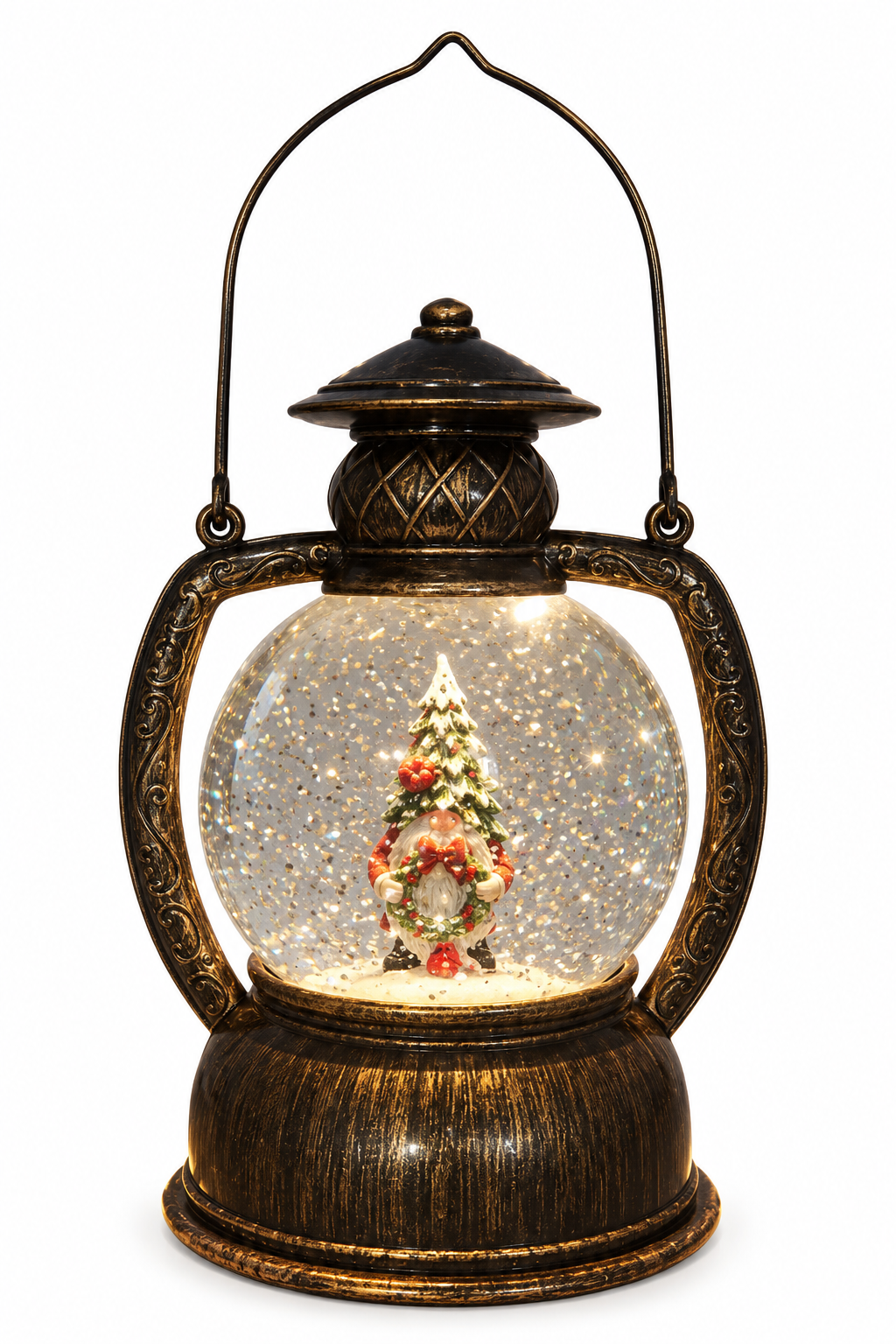 "Gnome" Christmas Is Forever 10.25" Lighted Water Lantern