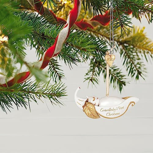 Hallmark Keepsake Christmas Ornament 2023, Grandbaby's First Christmas, Pea in a Pod, Porcelain Ornament