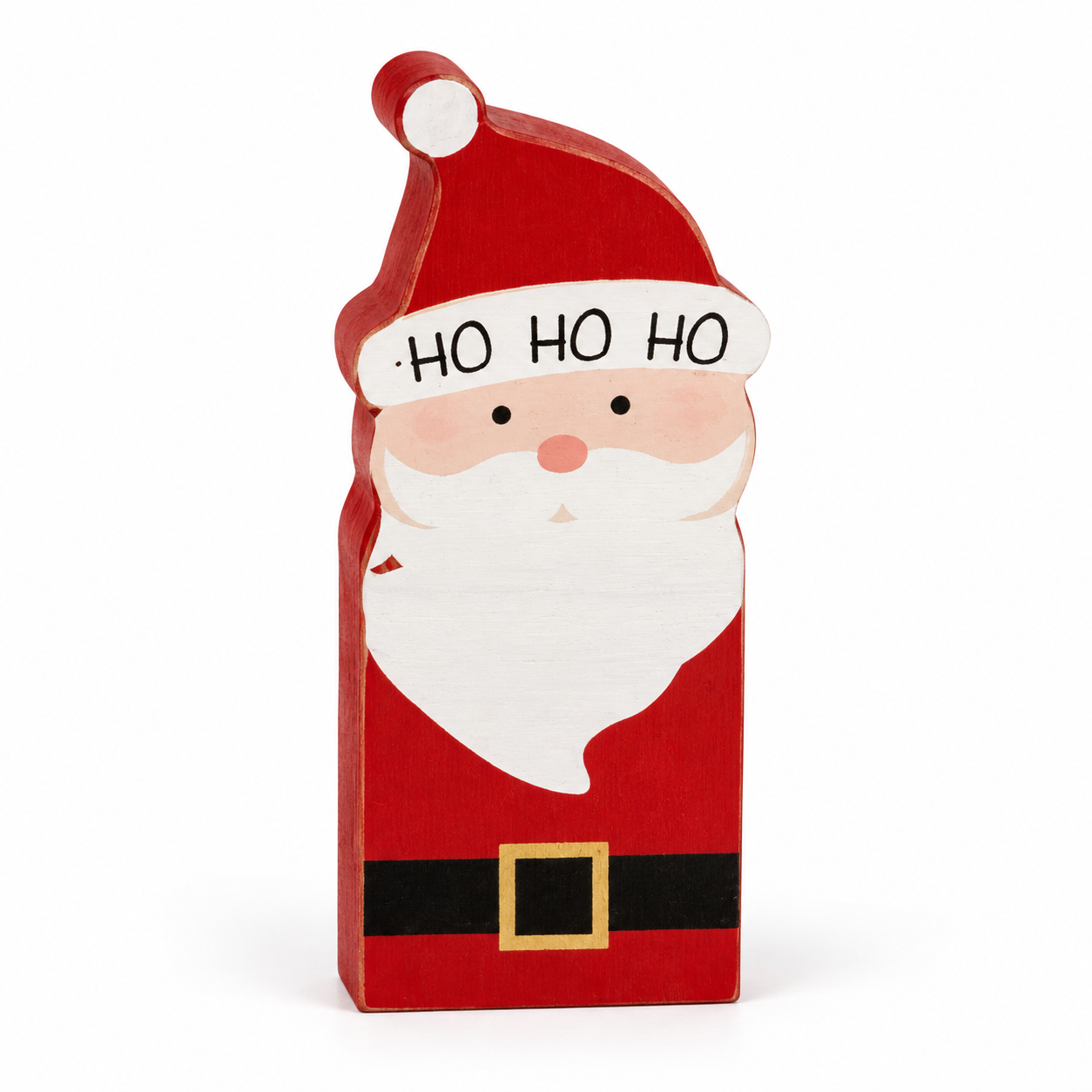 Adams & Co. "Ho Ho Ho" Wooden Santa Chunky Cutout Decor