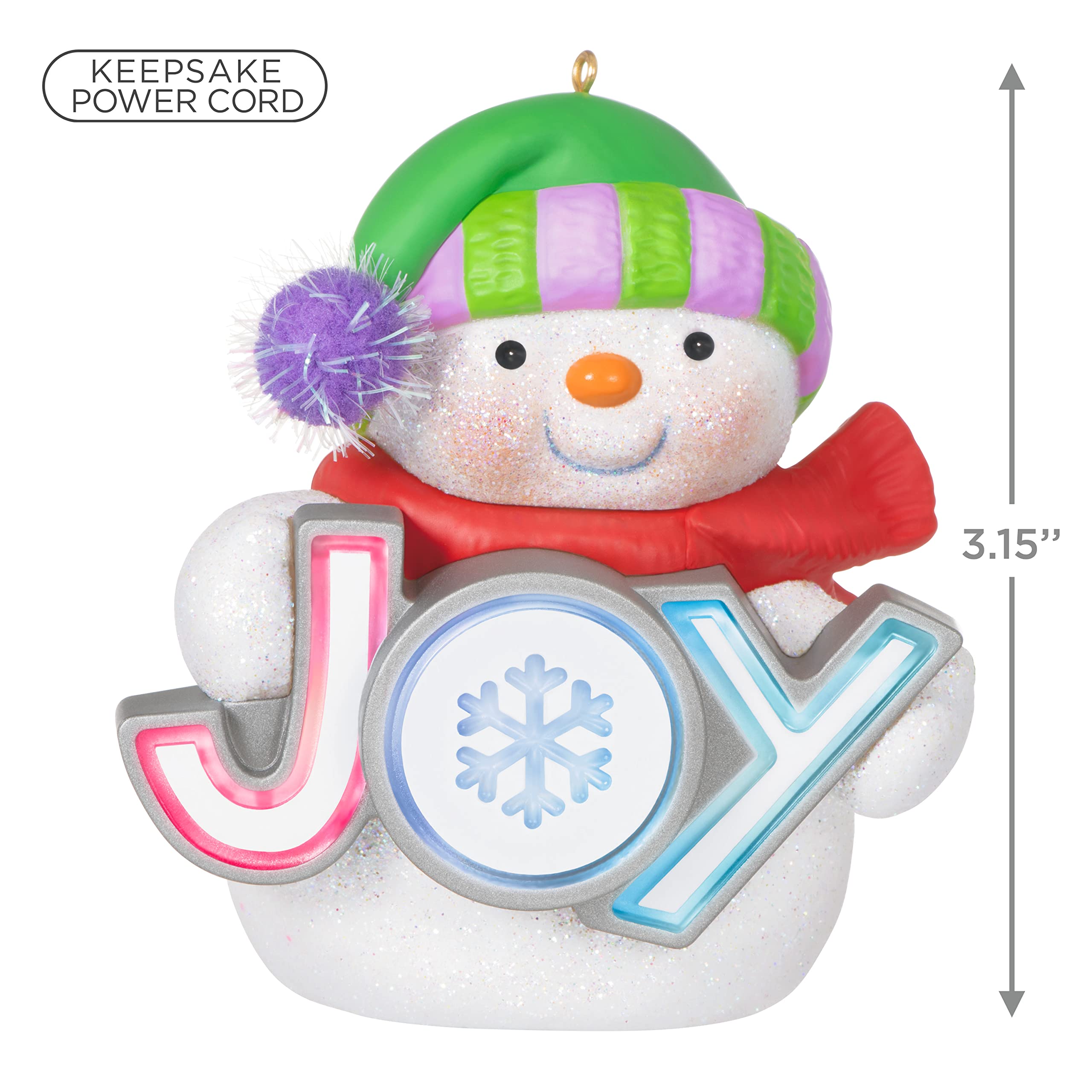 Hallmark Keepsake Christmas Ornament 2022, Shimmering Joy Snowman with Light
