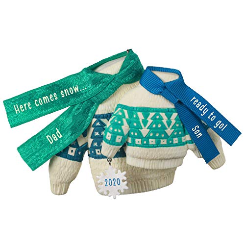 Hallmark Keepsake Christmas Ornament 2020 Year-Dated, Bring On The Snow Dad and Son Matching Sweaters