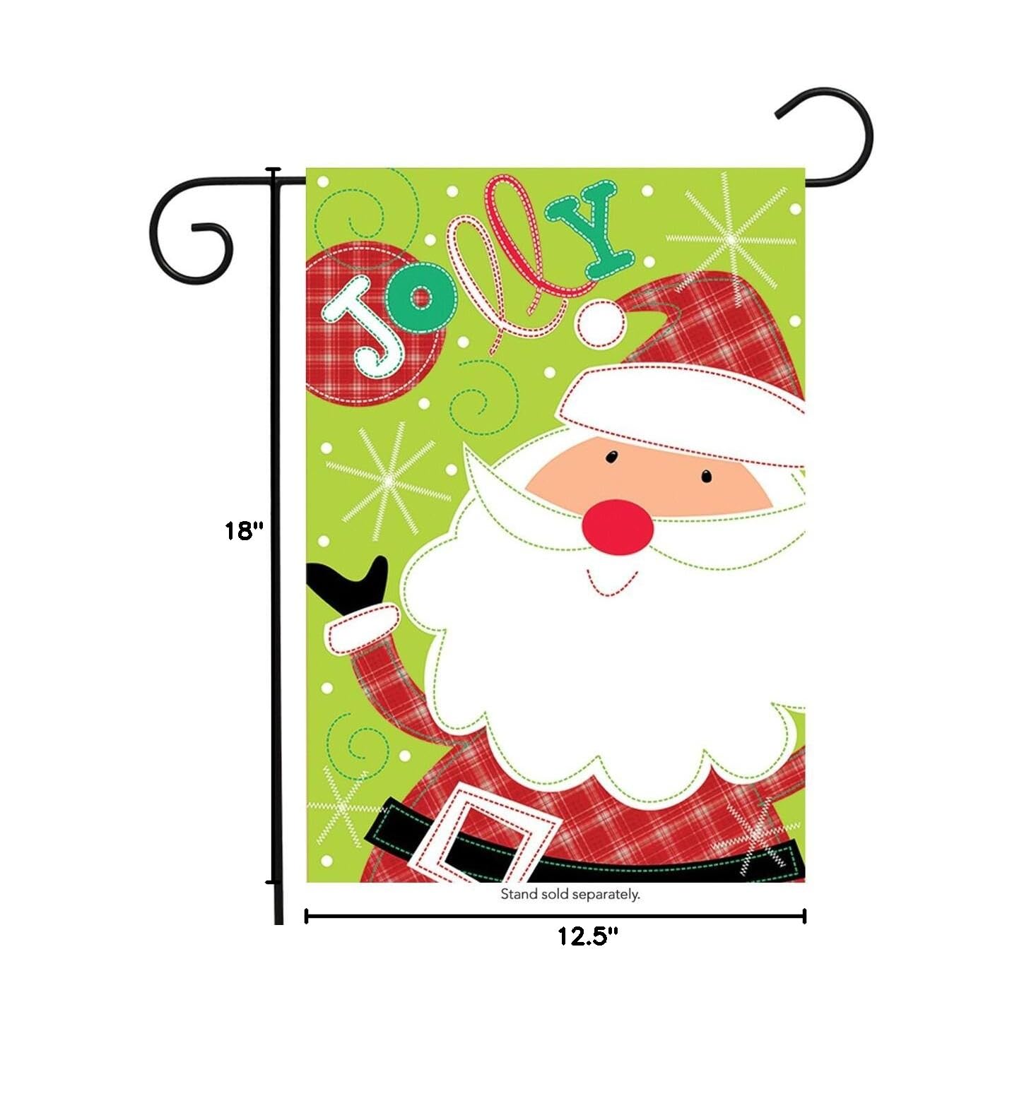 Briarwood Lane 12.5" x 18" Premium Appliqué Santa Claus "JOY" Christmas Garden Flag