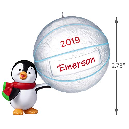 Hallmark Keepsake Christmas 2019 Year Dated Basketball Star Penguin DIY Personalized Ornament,