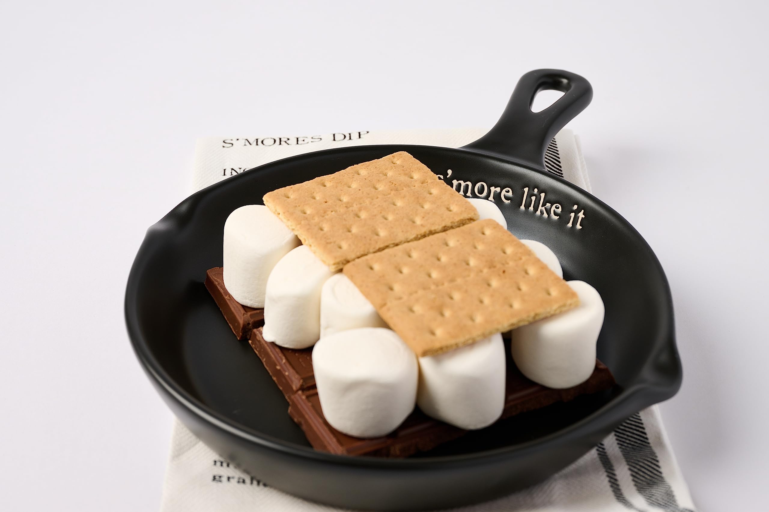 Mud Pie, Black, S'More Set, 11.75" x 8" | spoon 5.5" 26" x 16.5", skillet 11 3/4" x 8" | towel 26" x 16 1/2"