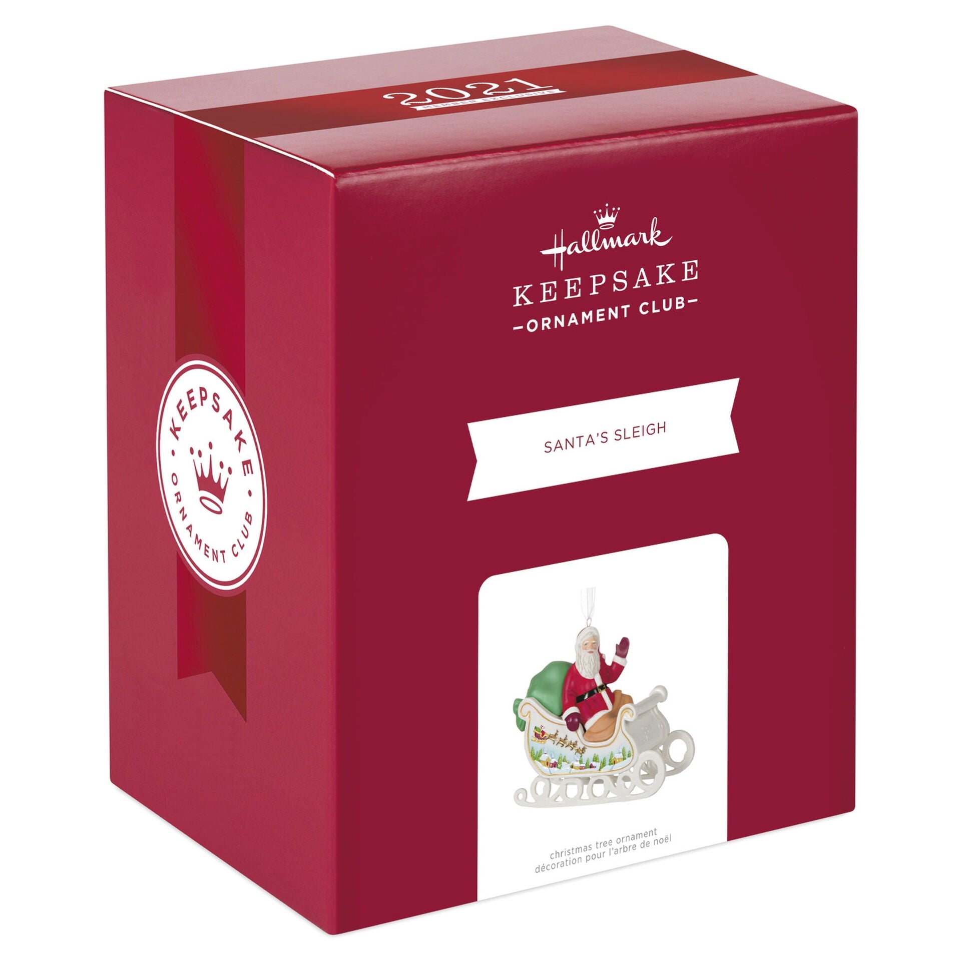 Hallmark Keepsake Santa's Sleigh 2021 Exclusive Ornament Club Ornament