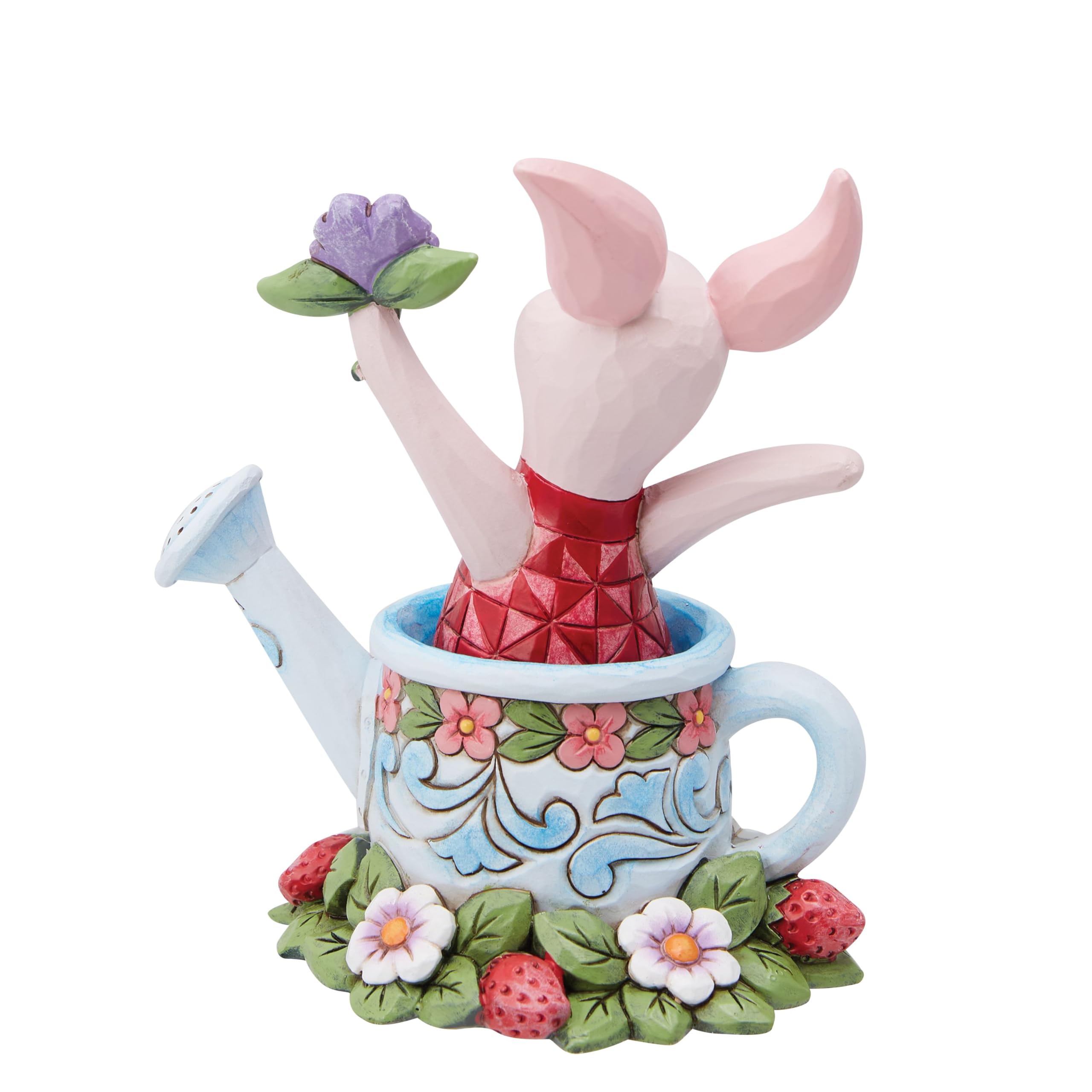 Enesco Disney Traditions by Jim Shore Winnie The Pooh Piglet in Watering Can Figurine, 4.5 Inch