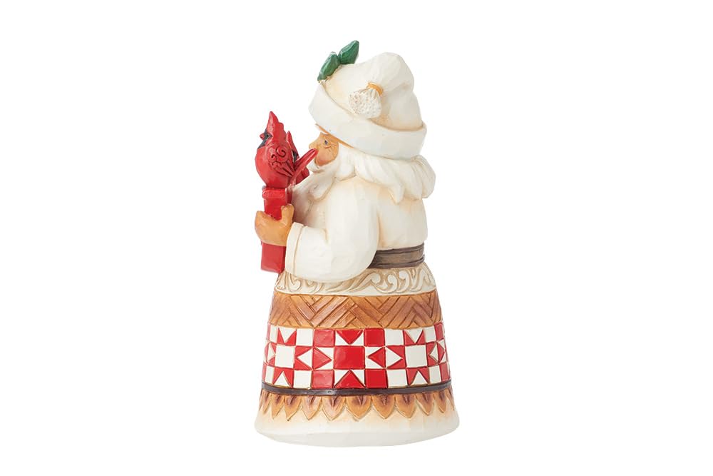 Enesco Jim Shore Heartwood Creek Santa with Joy and Cardinals Pint-Sized Figurine- Stone Resin Hand Painted Crafted Collectible Figurines Christmas Home Decor Statue, 5.24 Inch