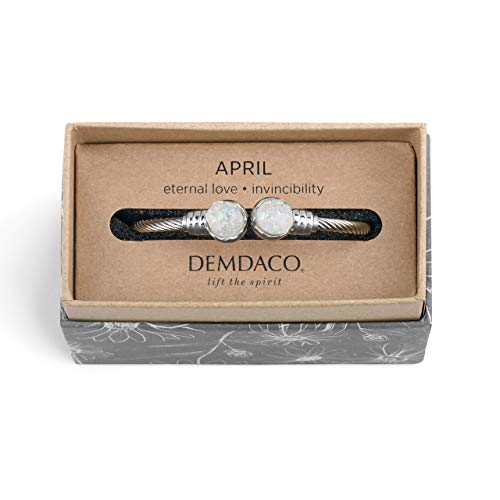 DEMDACO April Druzy Birthstone Diamond White Stone One Size Brass Metal Bracelet