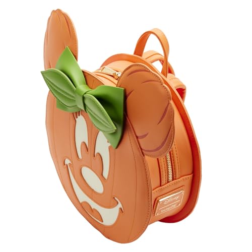 Loungefly Disney Glow FACE Minnie Pumpkin Mini Backpack