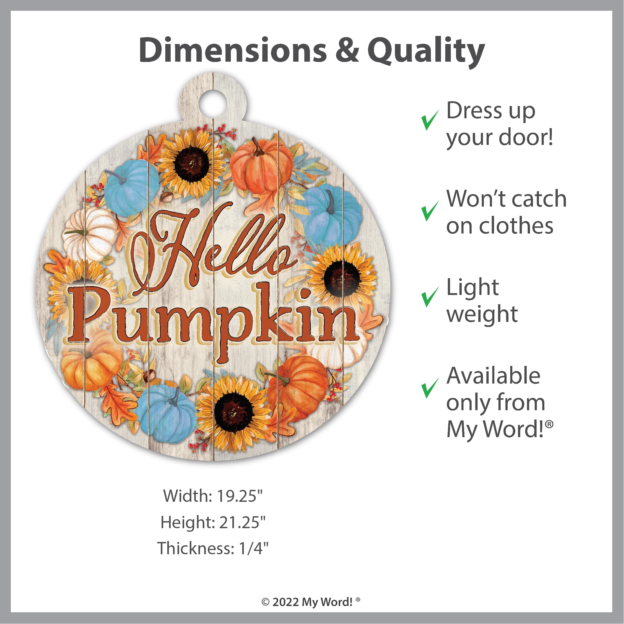 Hello Pumpkin Wooden Hanging Sign