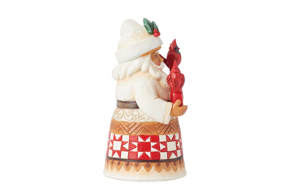 Enesco Jim Shore Heartwood Creek Santa with Joy and Cardinals Pint-Sized Figurine- Stone Resin Hand Painted Crafted Collectible Figurines Christmas Home Decor Statue, 5.24 Inch