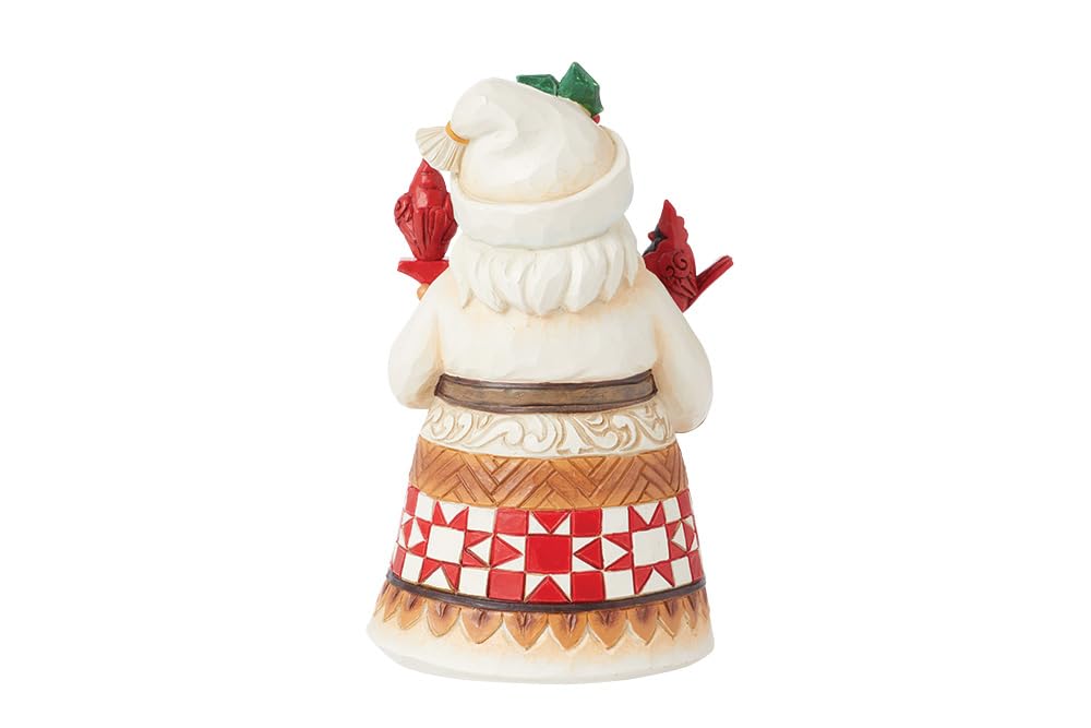 Enesco Jim Shore Heartwood Creek Santa with Joy and Cardinals Pint-Sized Figurine- Stone Resin Hand Painted Crafted Collectible Figurines Christmas Home Decor Statue, 5.24 Inch