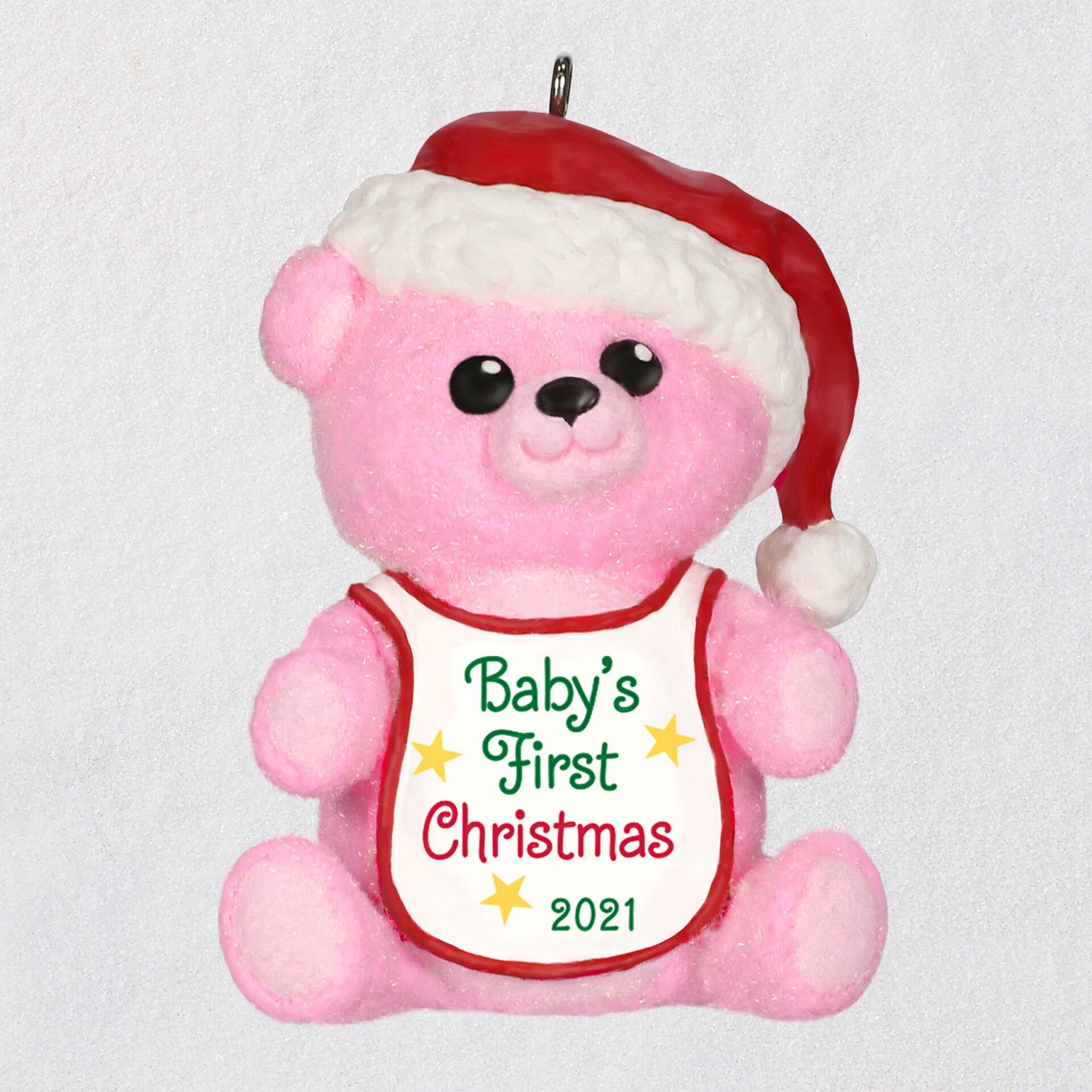 Ornament Hallmark Baby's 1st Christmas 2021 Reindeer Ring Tree Trimmer Girl