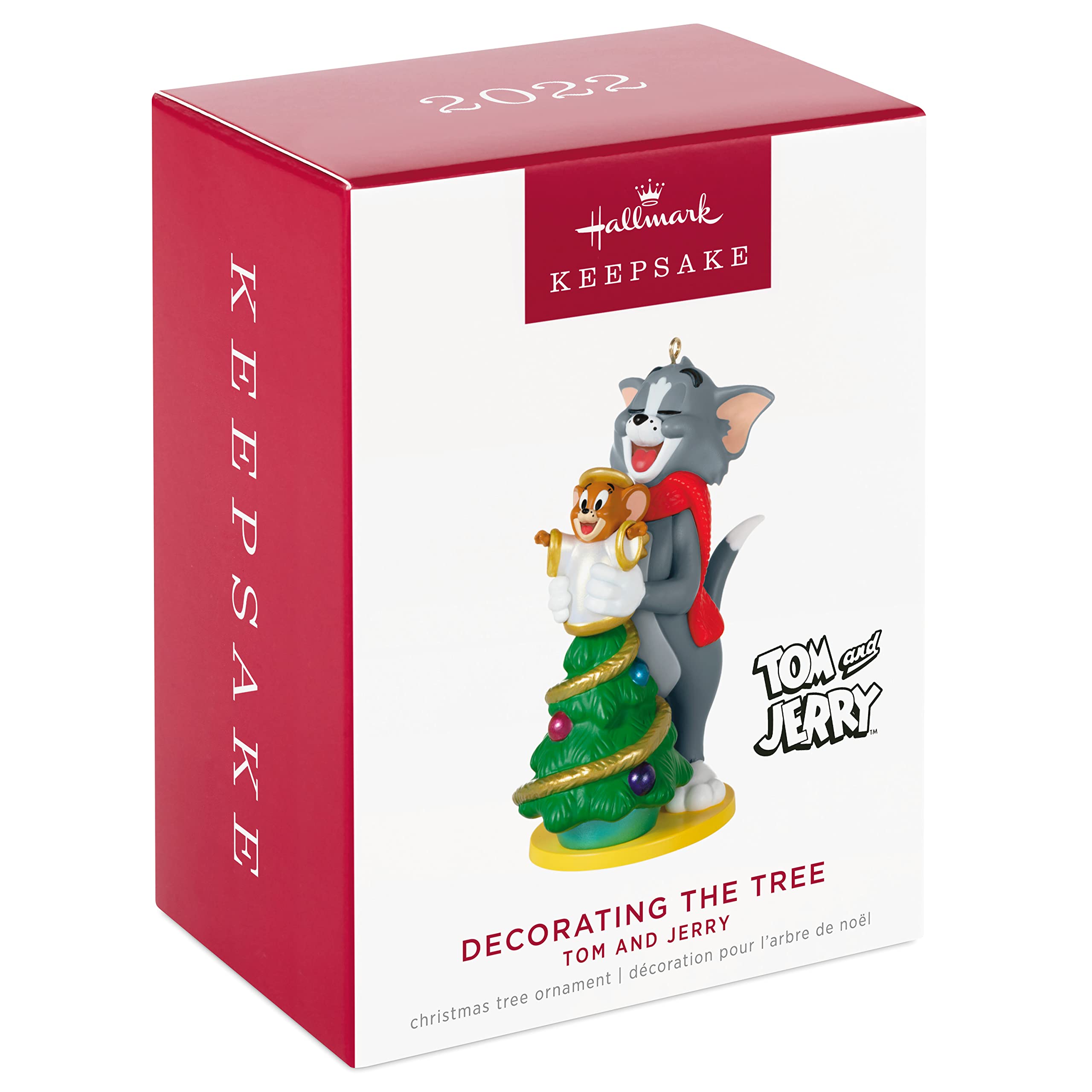 Hallmark Keepsake Plastic Christmas Ornament 2022, Tom and Jerry Decorating The Tree