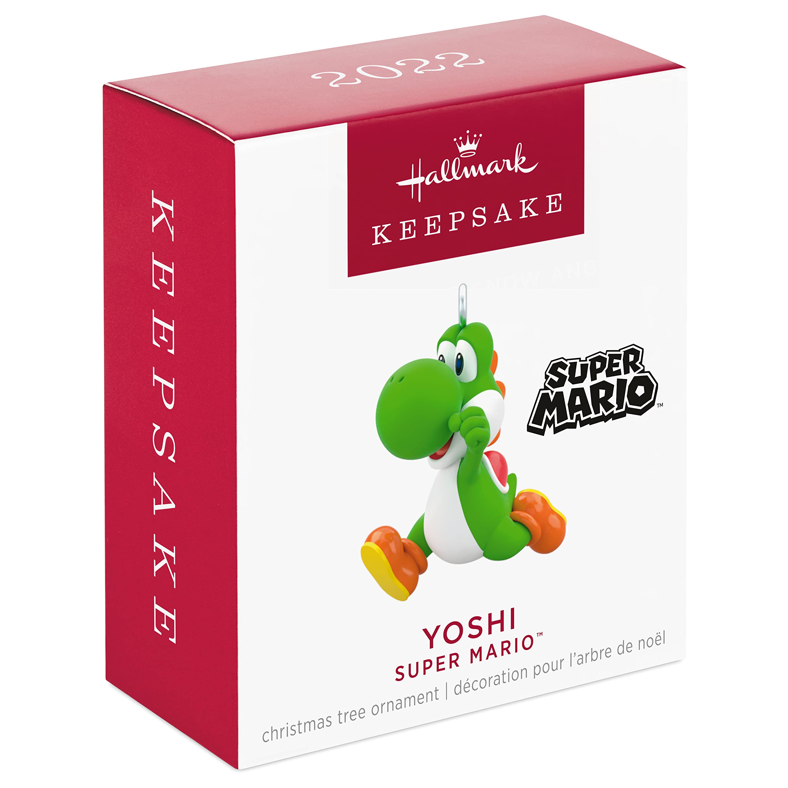 Hallmark Keepsake 0.87" Miniature Plastic, Christmas Ornament 2022, Nintendo Super Mario Yoshi, Mini