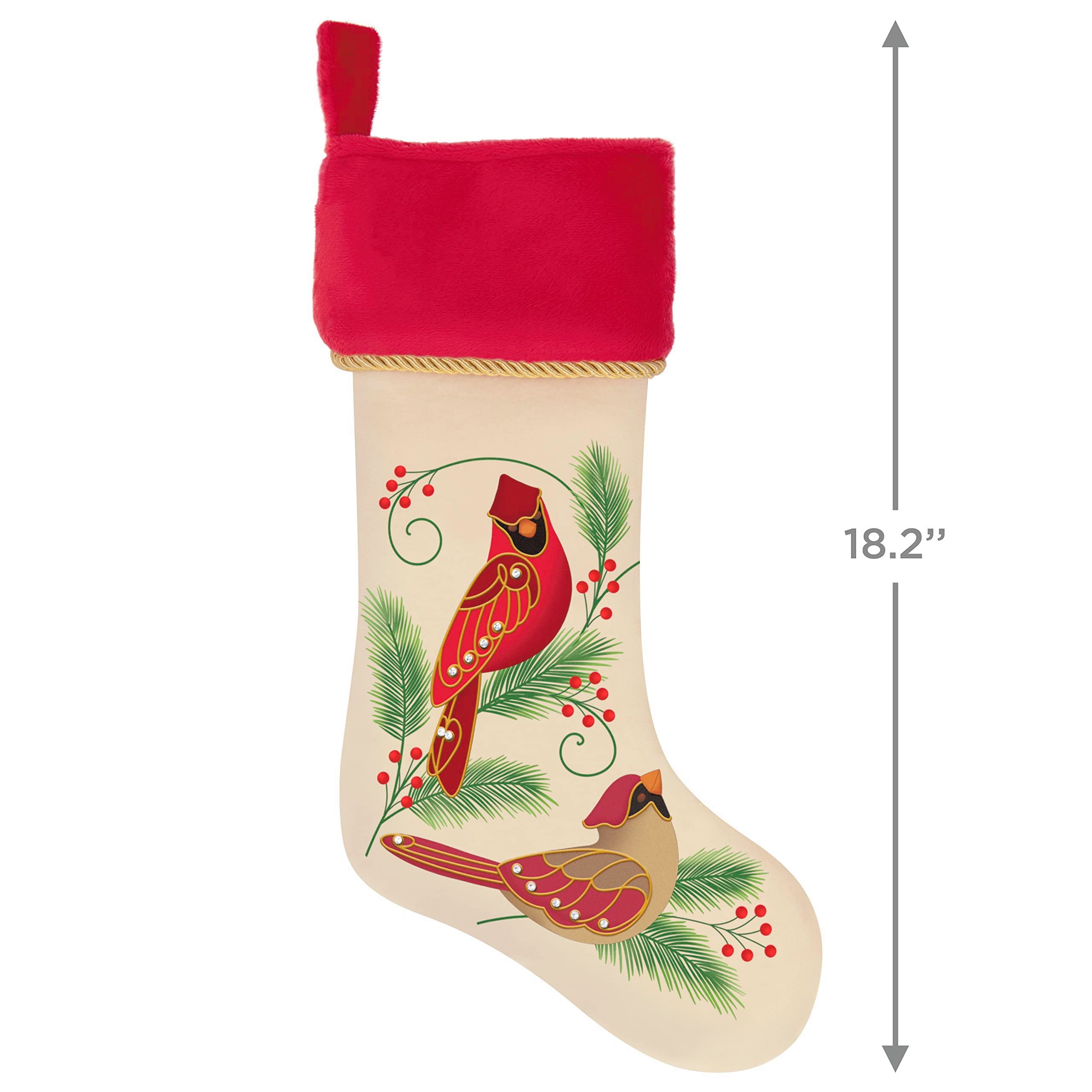 Hallmark Keepsake Christmas Stocking, The Beauty of Birds, Fabric Stocking, Gifts for Nature Loves