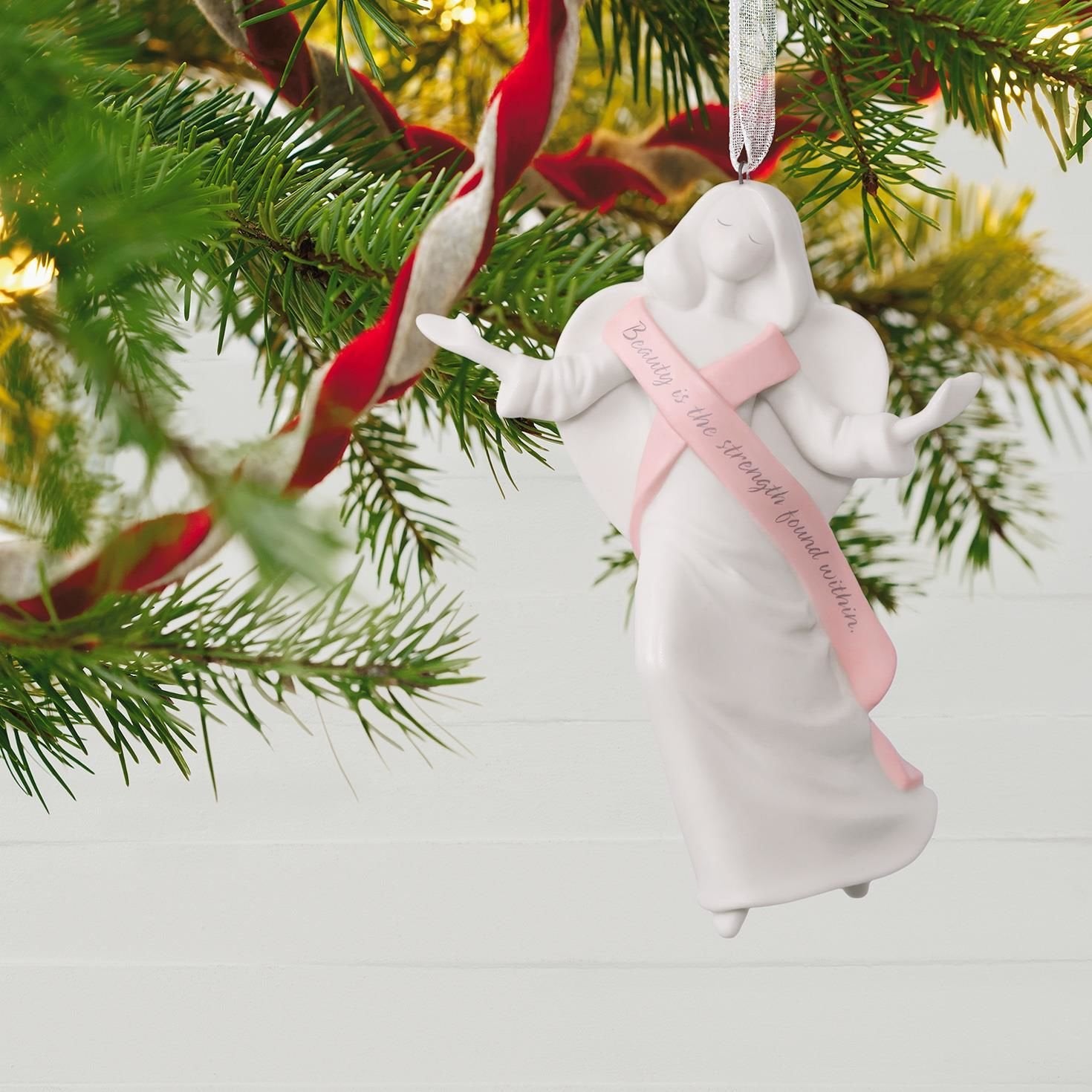 Hallmark Keepsake 2017 Strength Within Premium Porcelain Angel Christmas Ornament Benefiting Susan G. Komen