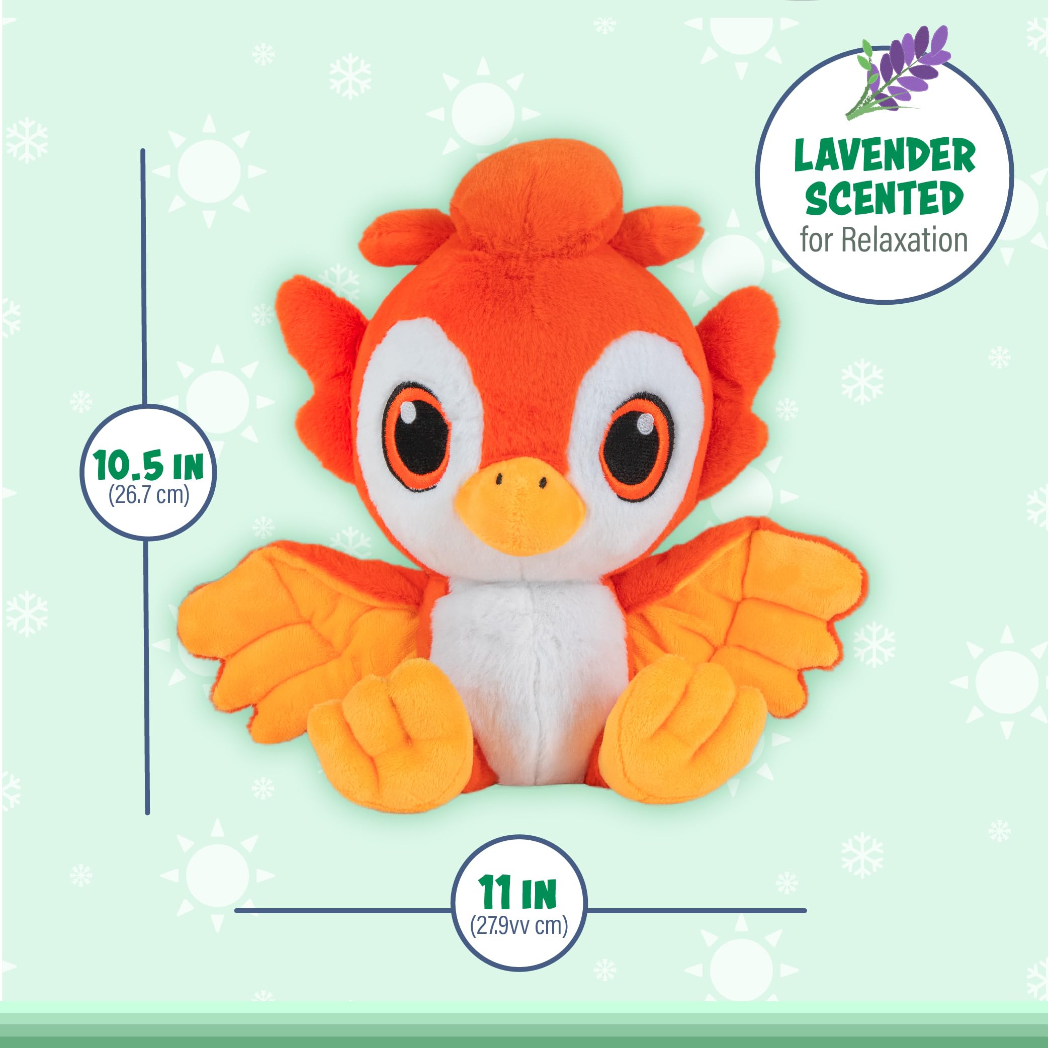 Glow Warm Pals Fiery Phoenix Orange Microwavable Glow in the Dark Plush NWT