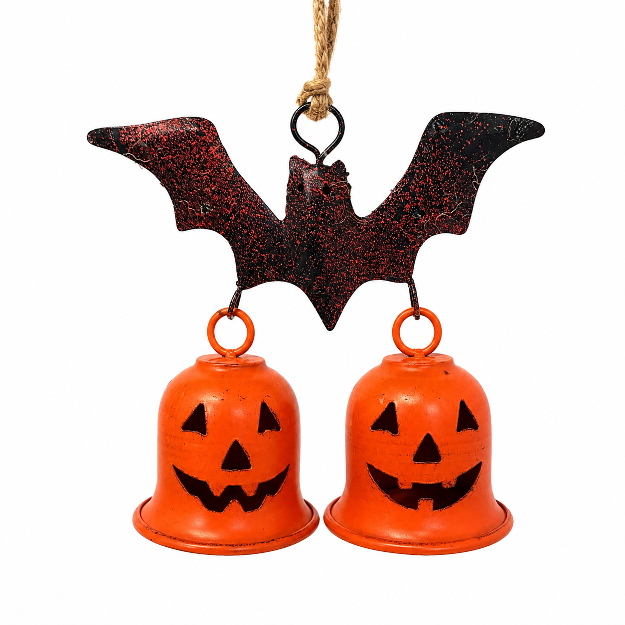 Bat and Pumpkin Hanging Bell Decoration