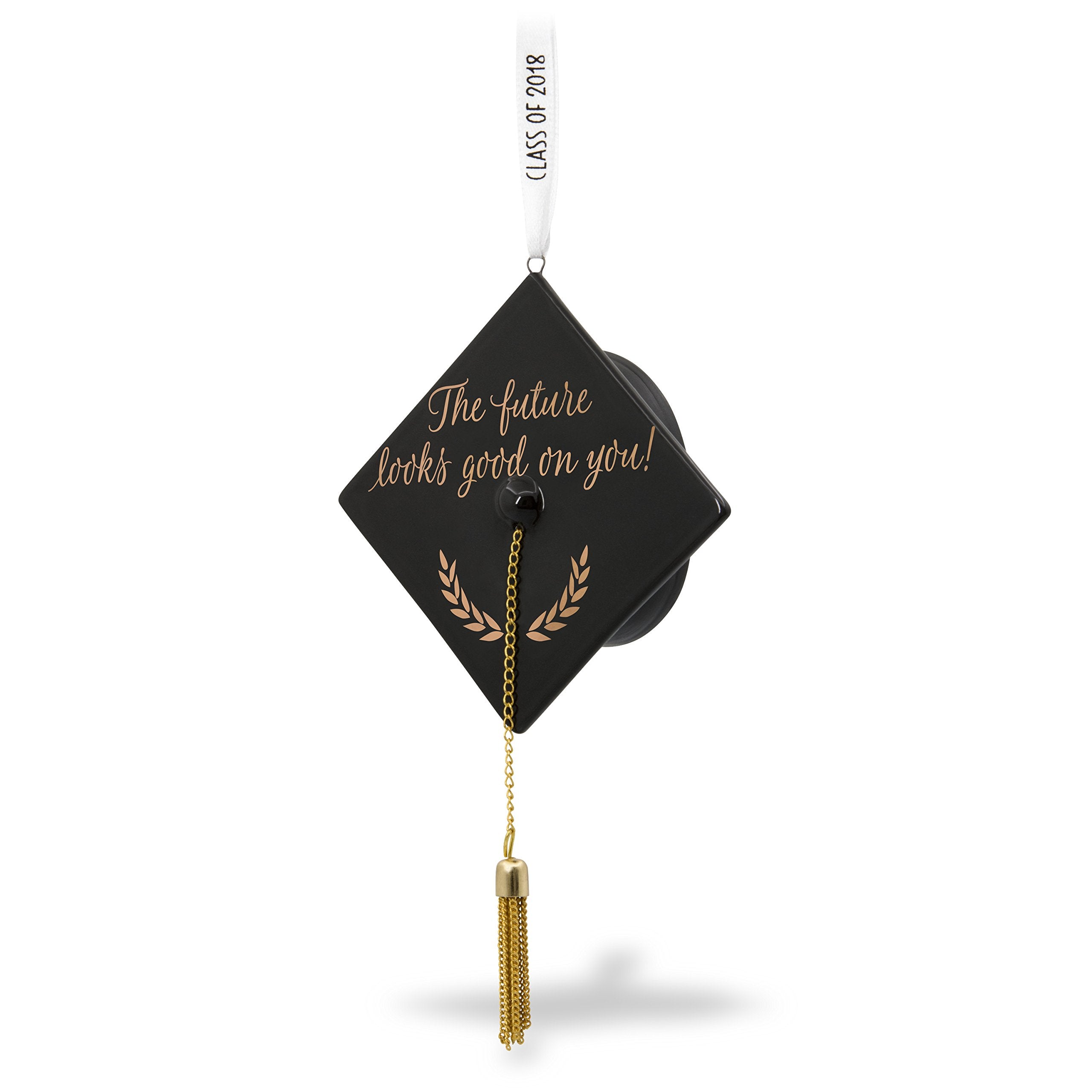 Hallmark Keepsake Christmas Ornament 2018 Graduation Gift Congrats Grad Cap Year Dated Porcelain and Metal