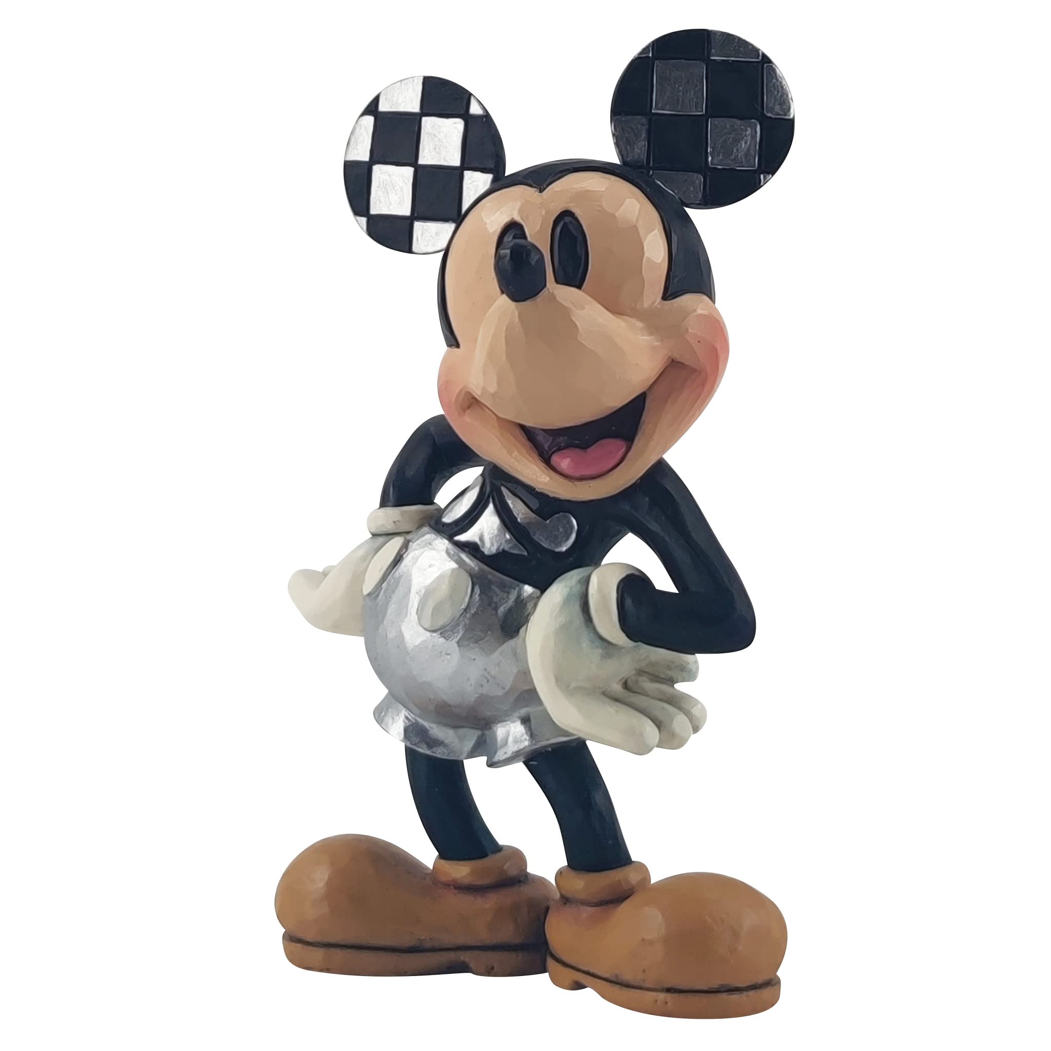 Enesco Jim Shore Disney Traditions 100 Years of Wonder Mickey Hands on HIPS Figurine, 3.5 Inch, Multicolor