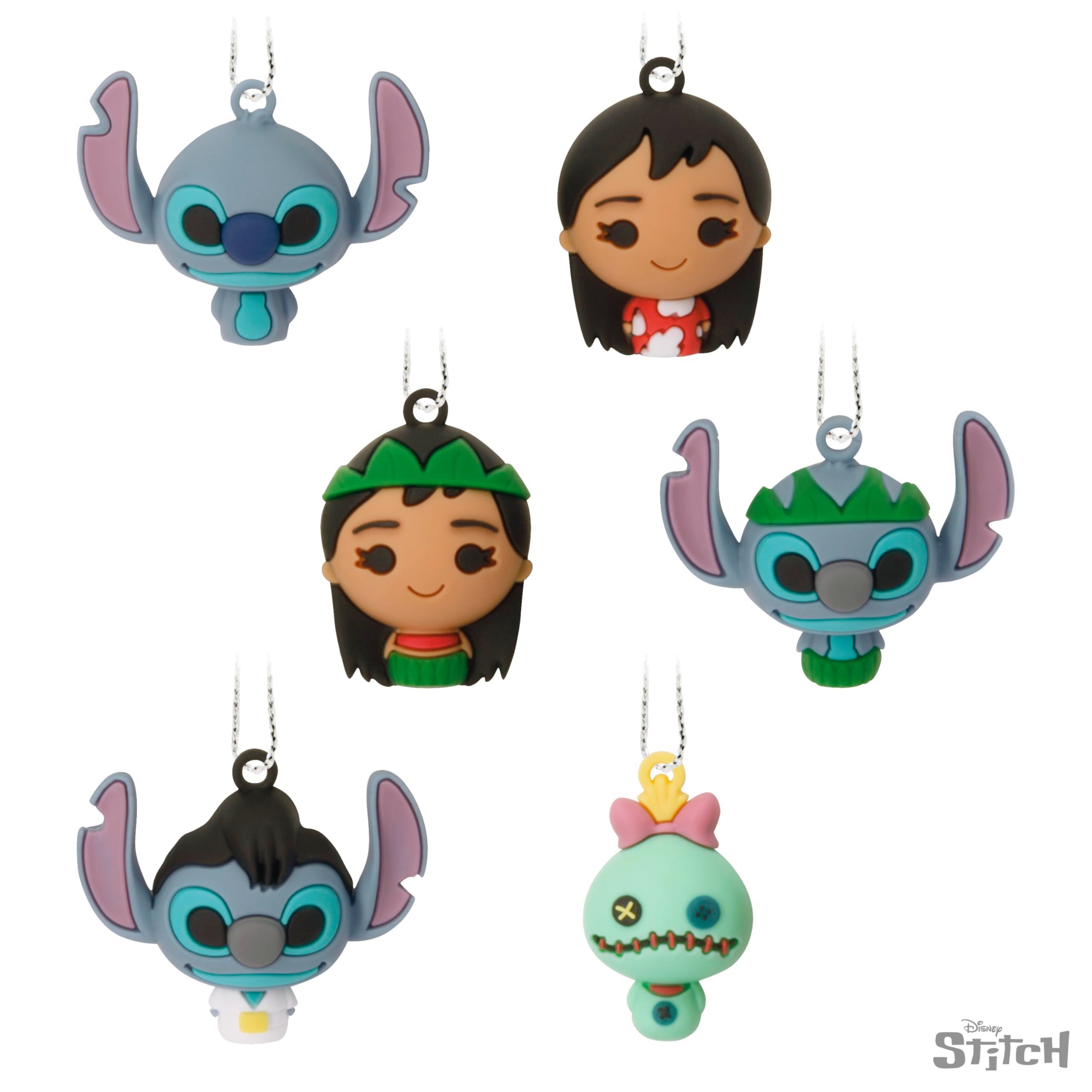 Hallmark Disney Lilo and Stitch Christmas Ornaments, Miniature Set of 6