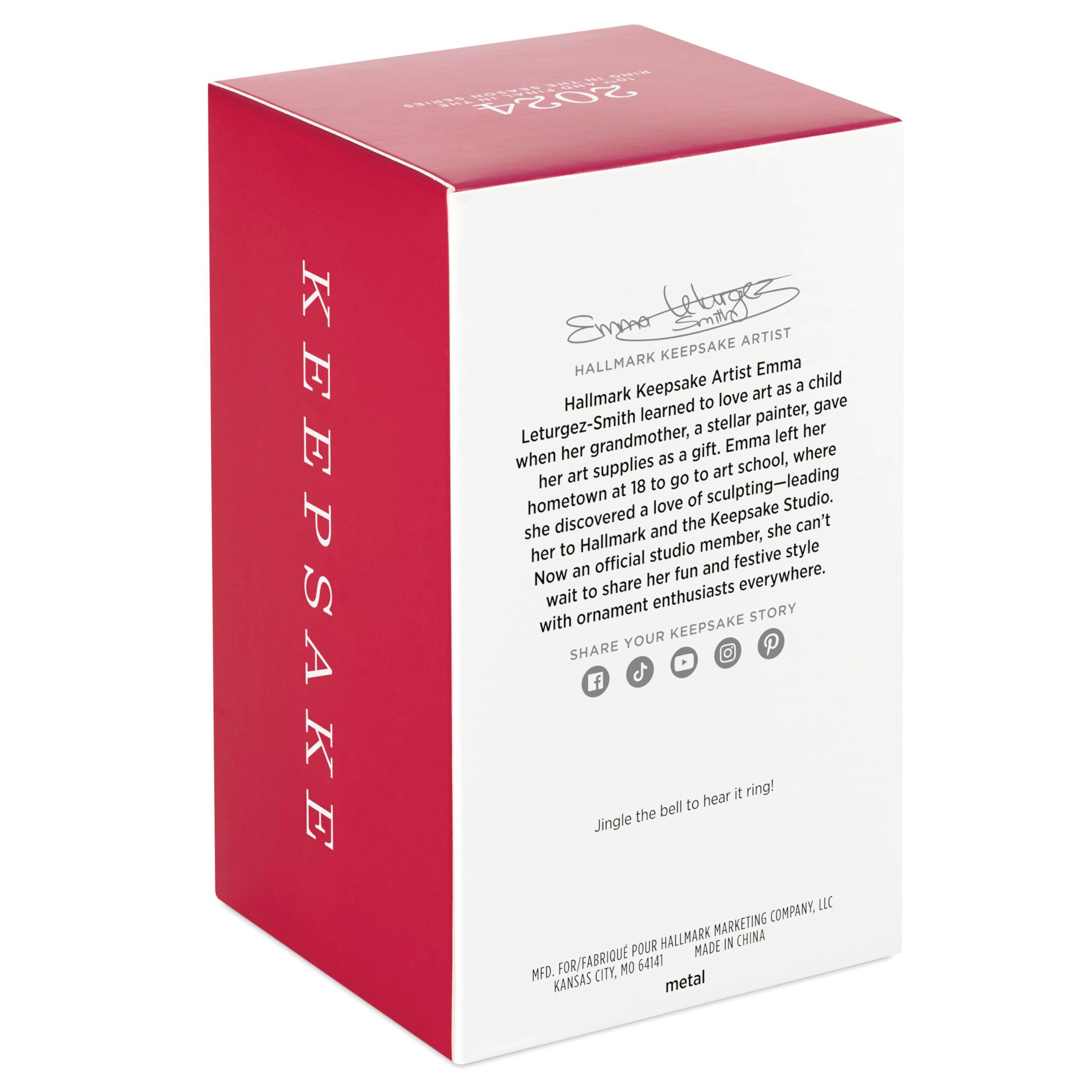 Hallmark Keepsake Christmas Ornament 2024, Ring in the Season Bell, Metal, Family Gifts