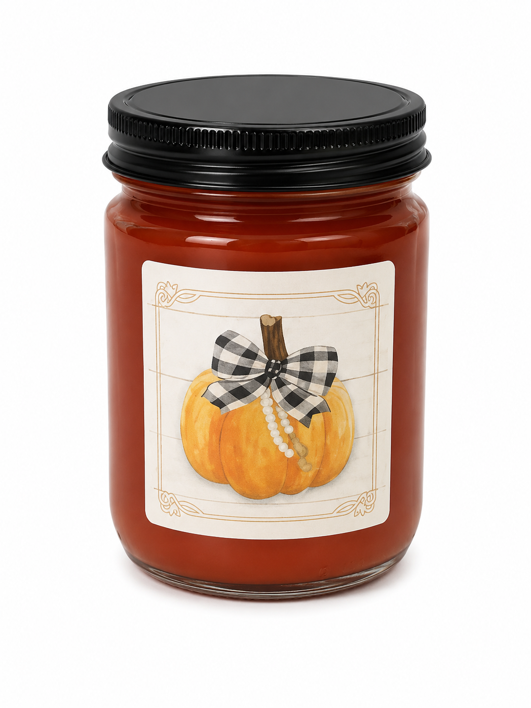 Farmhouse Elegant Pumpkin Spice Scented Jar Candle