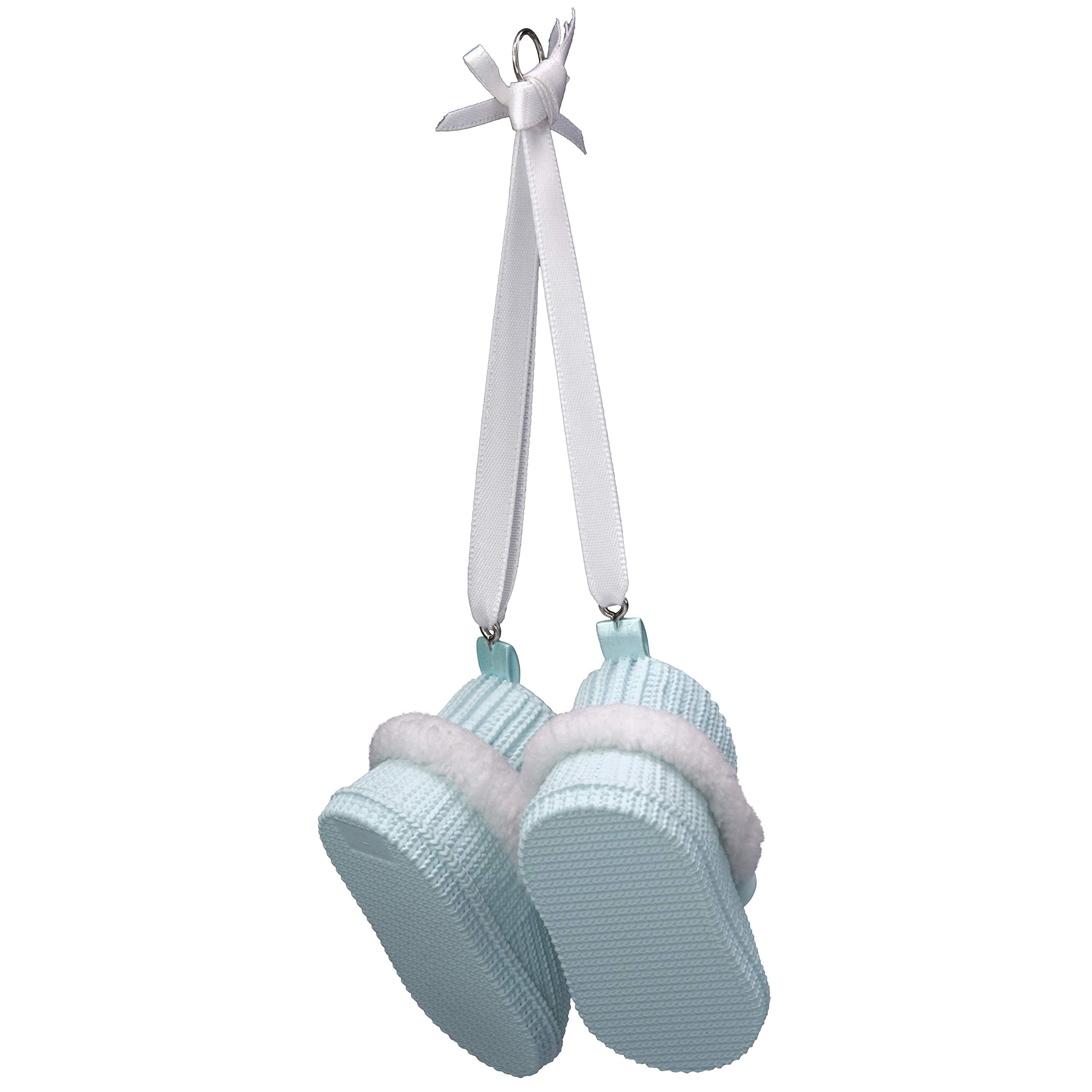 Hallmark Keepsake 1599QGO2359 Christmas Ornament 2019 Year Dated, Baby Boy’s First Christmas Blue Teddy Bear Booties, Baby Boy's First Christmas