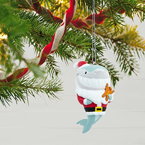 Hallmark Keepsake Plastic Christmas Ornament 2022, Toothsome Tidings Santa Shark Ornament