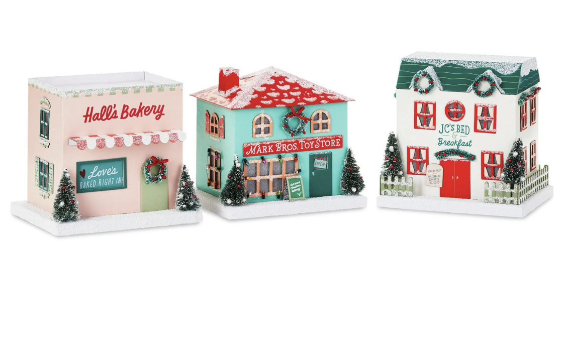 Hallmark Channel Christmas Village Light-Up Buildings Set of 3