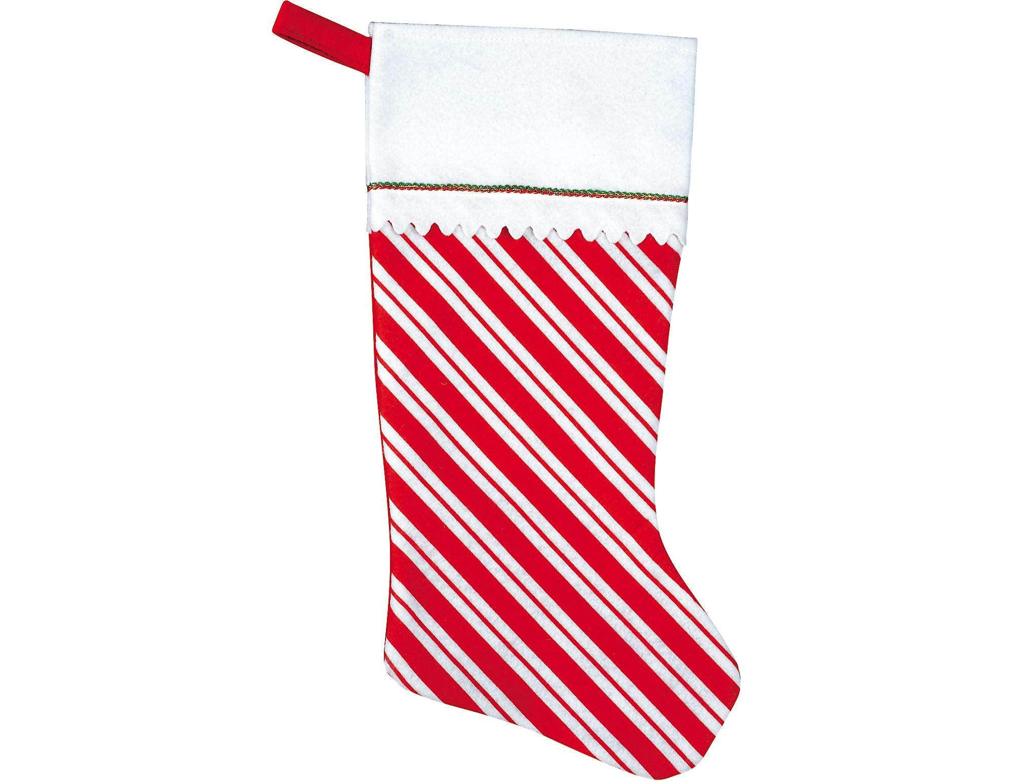 Candy Cane Santa Felt Stocking 1 Piece Christmas Decoration