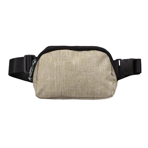 Nupouch Anti-theft Belt Bag with Adjustable Strap for Women and Men Fanny Pack Crossbody Woven Twill (Tan)