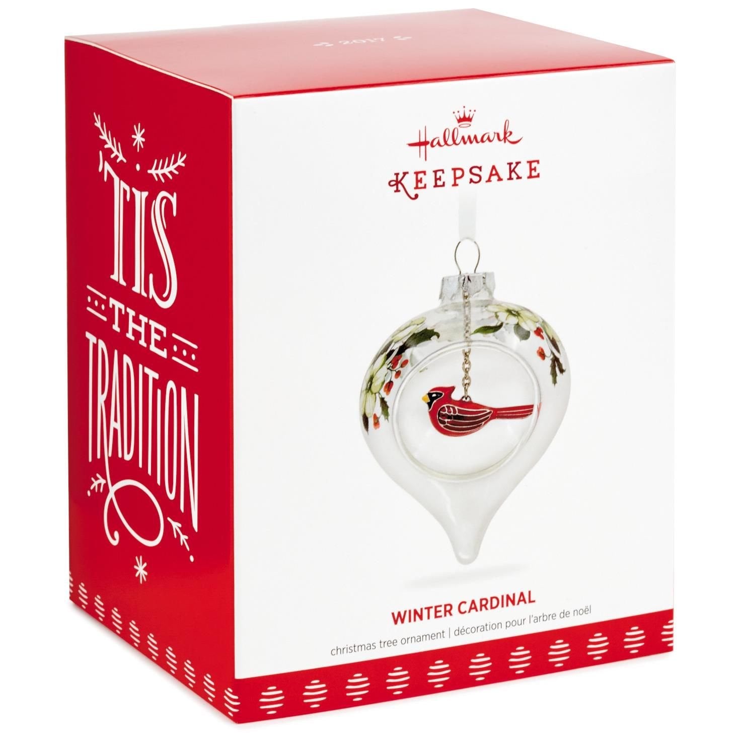 Hallmark Keepsake 2017 Winter Cardinal and Holly Premium Glass and Metal Christmas Ornament