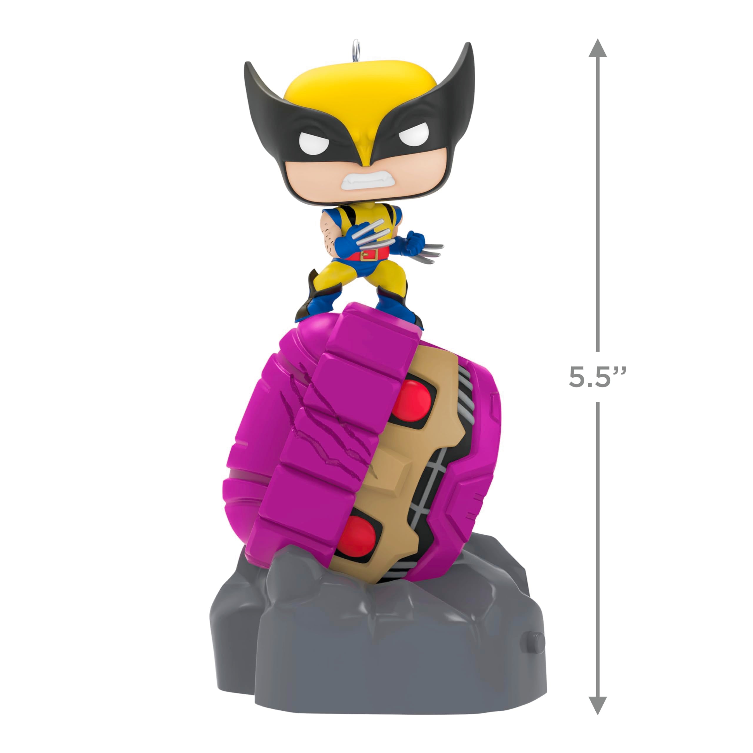 Hallmark Keepsake Christmas Ornament 2025, Marvel X-Men Wolverine Defeats Sentinel Funko POP! with Light, Gifts for Marvel Fans
