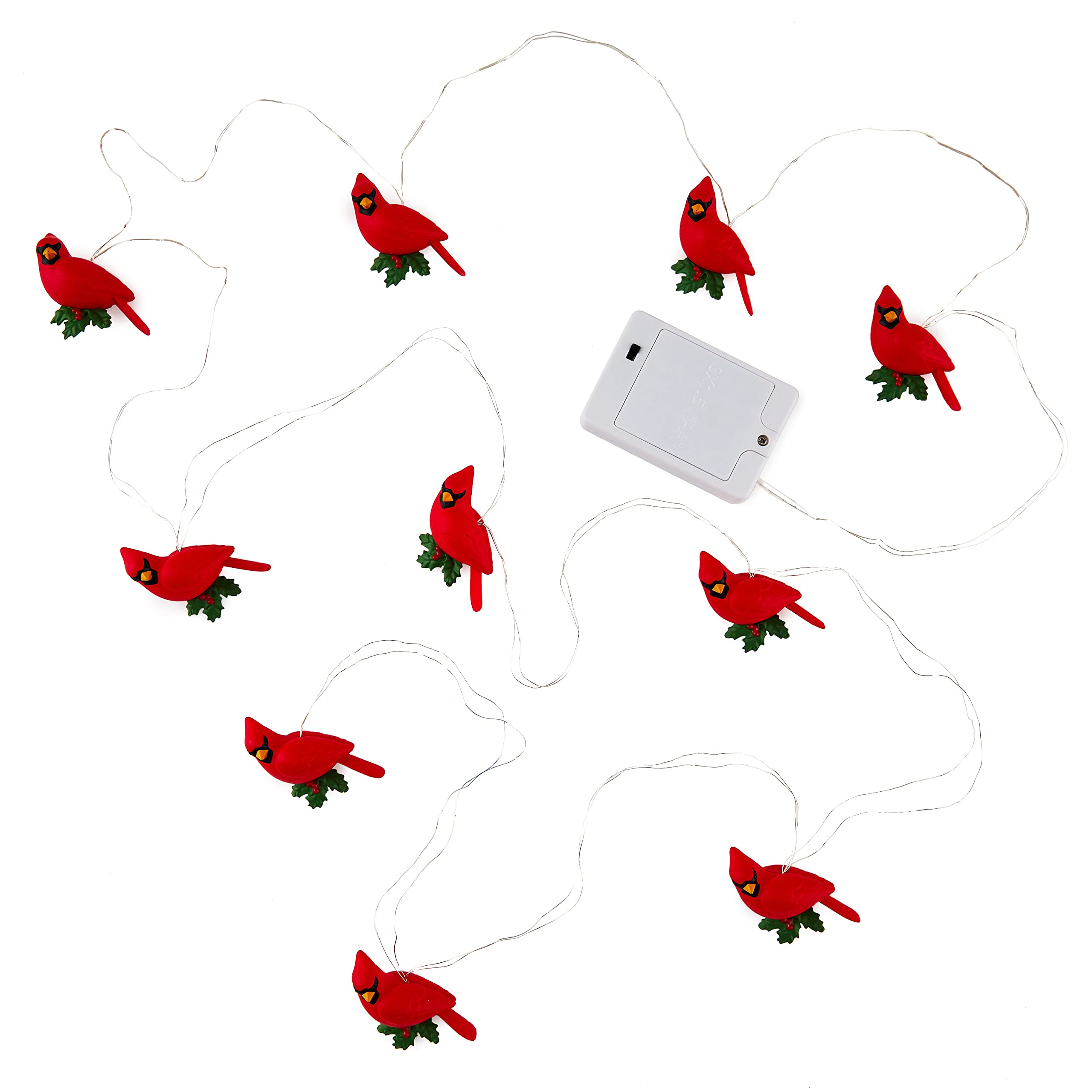 Hallmark Keepsake 2022, Decorative Cardinals 10-Light Christmas String Lights, 10'