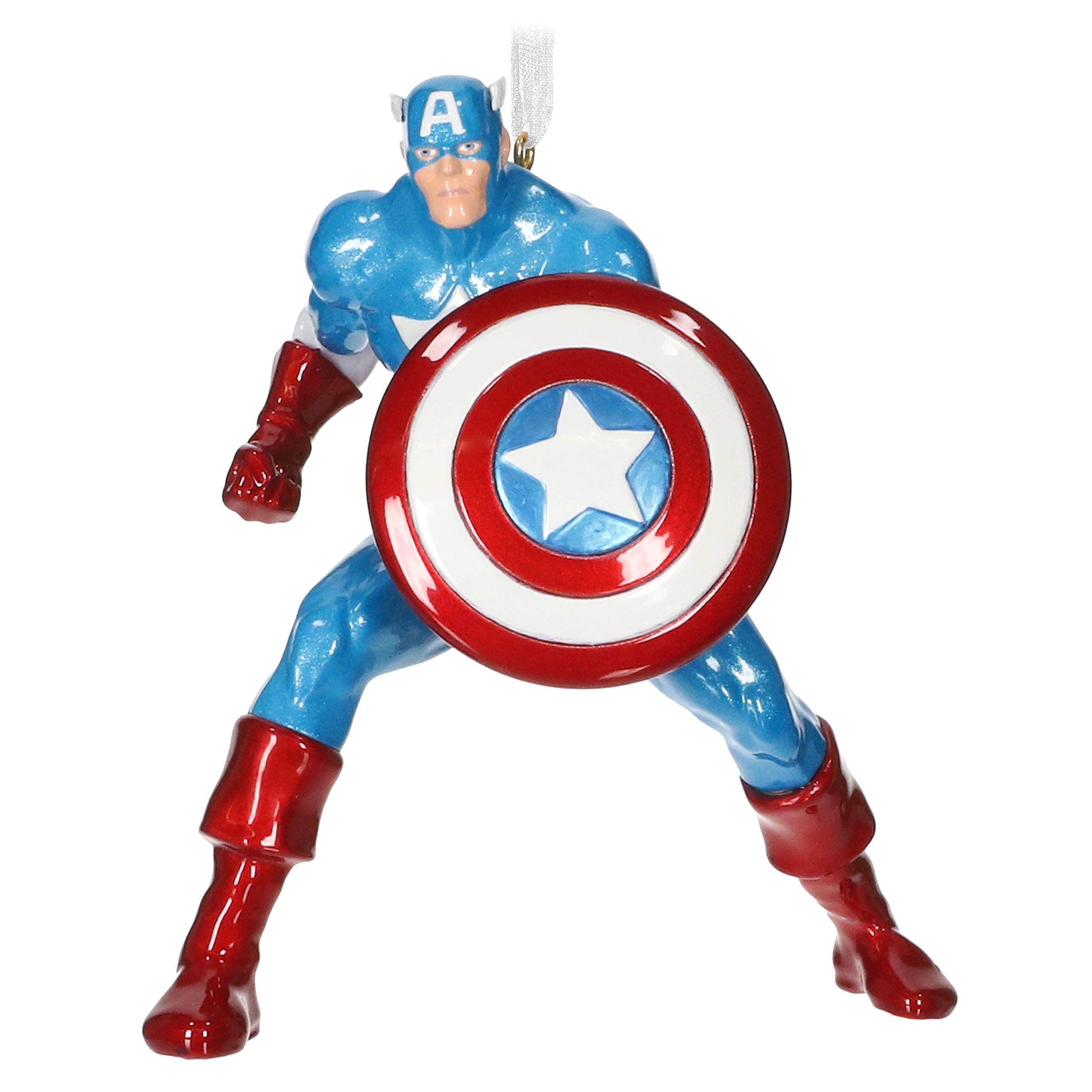Hallmark Keepsake Christmas Ornament 2020, Marvel Captain America, Metal (4999QK1344)