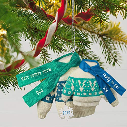 Hallmark Keepsake Christmas Ornament 2020 Year-Dated, Bring On The Snow Dad and Son Matching Sweaters